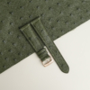 Padded Green Ostrich Lining Brick Rubber Leather Watch Strap 20 Padded Green Ostrich Lining Brick Rubber Leather Watch Strap