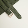 Padded Green Ostrich Lining Brick Rubber Leather Watch Strap