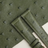Padded Green Ostrich Lining Brick Rubber Leather Watch Strap