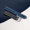 Padded Dark Blue Shell Cordovan Lining Olive Epsom Leather Watch Strap
