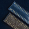 Padded Dark Blue Shell Cordovan Lining Olive Epsom Leather Watch Strap