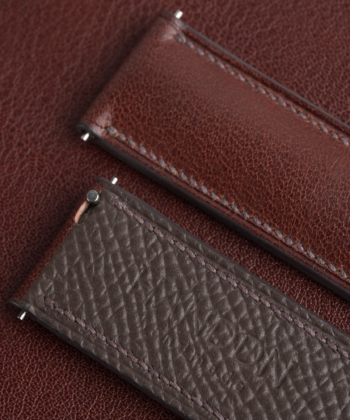 Padded Micro Stitch Brown Vachetta Lining Dark Brown Epsom Leather Watch Strap