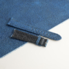 Curved End Navy Black Diamond Lining Black Swift Leather Folded Edge Watch Strap 12 Curved End Navy Black Diamond Lining Black Swift Leather Folded Edge Watch Strap