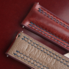 Padded Burgundy Shell Cordovan Lining Brown Alran Sully Leather Watch Strap