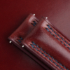 Padded Burgundy Shell Cordovan Lining Brown Alran Sully Leather Watch Strap