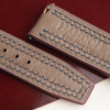 Padded Burgundy Shell Cordovan Lining Brown Alran Sully Leather Watch Strap