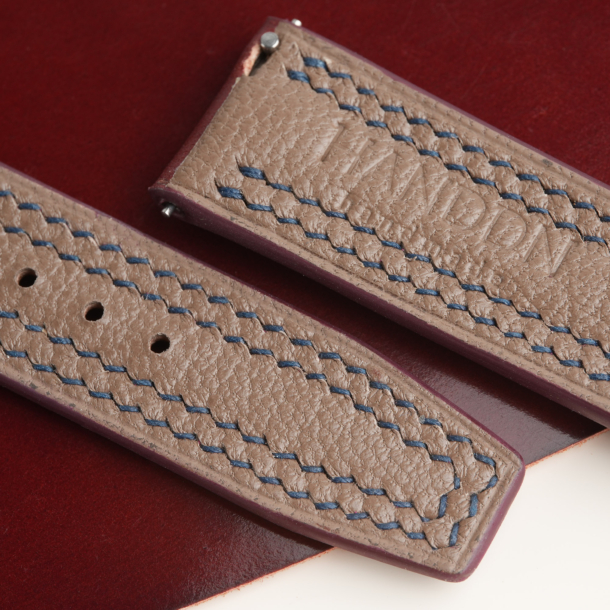 Padded Burgundy Shell Cordovan Lining Brown Alran Sully Leather Watch Strap
