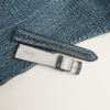 Padded Jean Blue Shark Leather Lining Beige Rubber Watch Strap 12 Padded Jean Blue Shark Leather Lining Beige Rubber Watch Strap