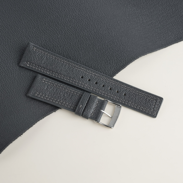 Padded Dark Grey Alran Chevre Lining Dark Grey Alran Chevre Leather Watch Strap 3 Padded Dark Grey Alran Chevre Lining Dark Grey Alran Chevre Leather Watch Strap