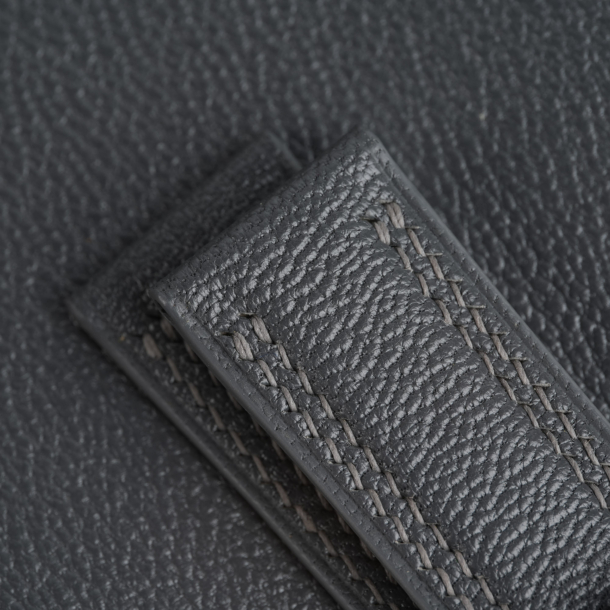 Padded Dark Grey Alran Chevre Lining Dark Grey Alran Chevre Leather Watch Strap 6 Padded Dark Grey Alran Chevre Lining Dark Grey Alran Chevre Leather Watch Strap