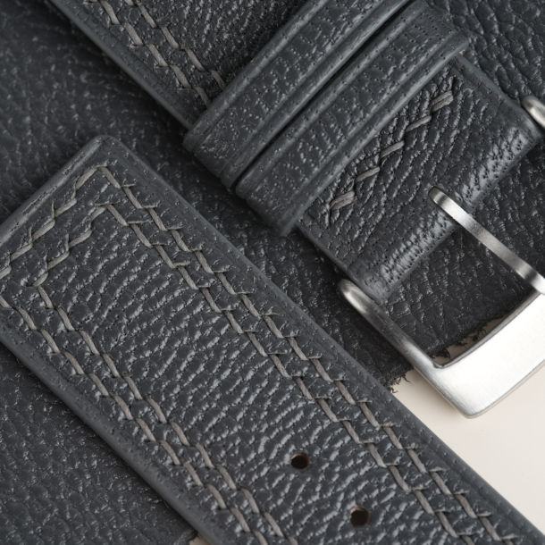 Padded Dark Grey Alran Chevre Lining Dark Grey Alran Chevre Leather Watch Strap 5 Padded Dark Grey Alran Chevre Lining Dark Grey Alran Chevre Leather Watch Strap
