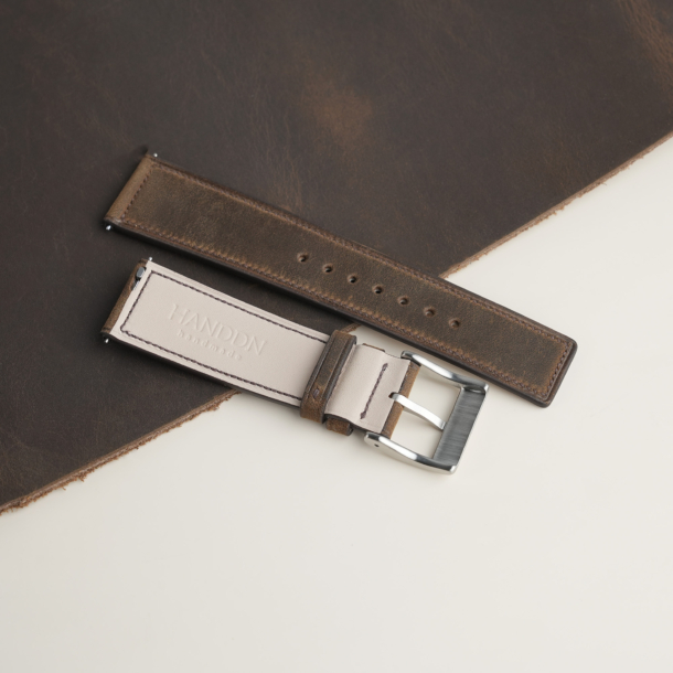 Micro Stich Rustic Crazy Horse Leather Watch Strap