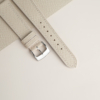 Curved End Pearl White Epsom Lining Dark Beige Rubber Watch Strap