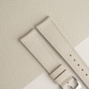 Curved End Pearl White Epsom Lining Dark Beige Rubber Watch Strap