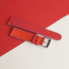Red Sailcloth Rubber Lining Red Swift Watch Strap
