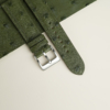 Padded Green Ostrich Lining Sesame Epsom Leather Watch Strap