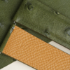 Padded Green Ostrich Lining Sesame Epsom Leather Watch Strap