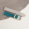 Padded Light Grey Lizard Lining Aqua Blue Alran Sully Leather Watch Strap