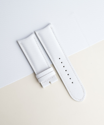Curved End Padded White Sailcloth Rubber Lining Moss Alran Sully Watch Strap