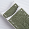 Curved End Padded White Sailcloth Rubber Lining Moss Alran Sully Watch Strap