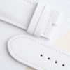 Curved End Padded White Sailcloth Rubber Lining Moss Alran Sully Watch Strap