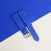 Curved End Blue Sailcloth Rubber Lining Black Rubber Watch Strap