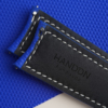 Curved End Blue Sailcloth Rubber Lining Black Rubber Watch Strap 12 Curved End Blue Sailcloth Rubber Lining Black Rubber Watch Strap