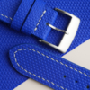 Curved End Blue Sailcloth Rubber Lining Black Rubber Watch Strap 14 Curved End Blue Sailcloth Rubber Lining Black Rubber Watch Strap