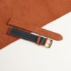 Burnt Orange Suede Lining Black Rubber Watch Strap