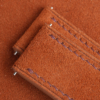 Burnt Orange Suede Lining Black Rubber Watch Strap