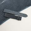 Black Stingray Lining Black Rubber Watch Strap