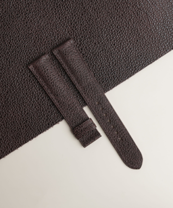 Folded Edge Padded Brown Diamond Lining Golden Alran Sully Leather Watch Strap