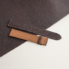 Folded Edge Padded Brown Diamond Lining Golden Alran Sully Leather Watch Strap
