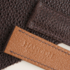 Folded Edge Padded Brown Diamond Lining Golden Alran Sully Leather Watch Strap