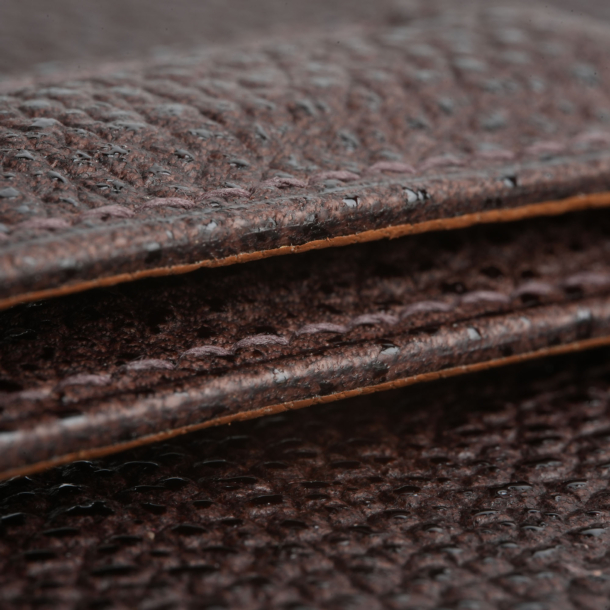 Folded Edge Padded Brown Diamond Lining Golden Alran Sully Leather Watch Strap