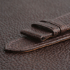 Folded Edge Padded Brown Diamond Lining Golden Alran Sully Leather Watch Strap