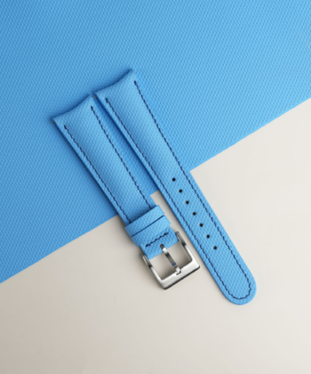 Curved End Padded Miami Blue Sailcloth Rubber Lining Navy Alran Sully Watch Strap