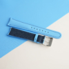 Curved End Padded Miami Blue Sailcloth Rubber Lining Navy Alran Sully Watch Strap