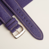 Curved End Purple Alran Sully Lining Pearl White Epsom Leather Watch Strap 9 Curved End Purple Alran Sully Lining Pearl White Epsom Leather Watch Strap