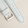 Curved End White Epsom Lining Forest Epsom Leather Watch Strap 8 Curved End White Epsom Lining Forest Epsom Leather Watch Strap