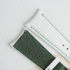 Curved End White Epsom Lining Forest Epsom Leather Watch Strap 7 Curved End White Epsom Lining Forest Epsom Leather Watch Strap